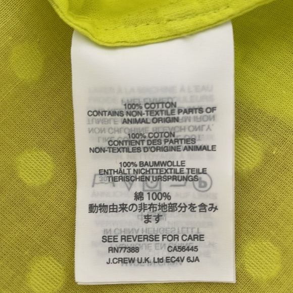 J. Crew Yellow Swiss Dot Keyhole Ruffle Sleeveless Shirt Blouse - Picture 9 of 10